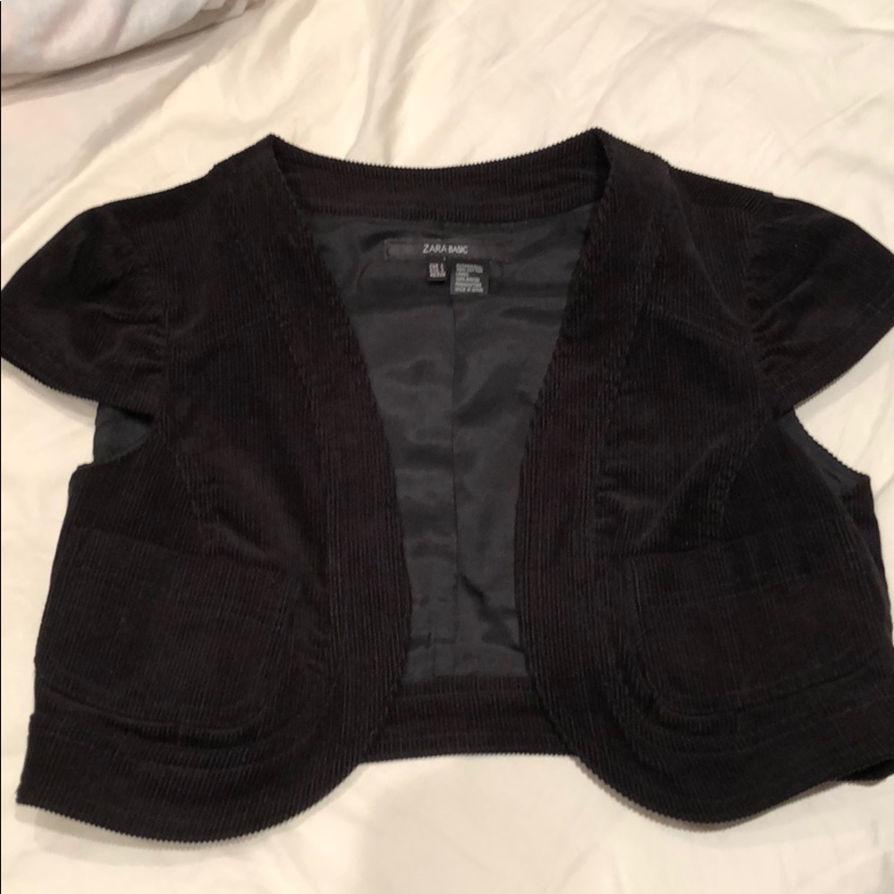 Zara Basic Short Mini Short Sleeve Jacket Sz Small